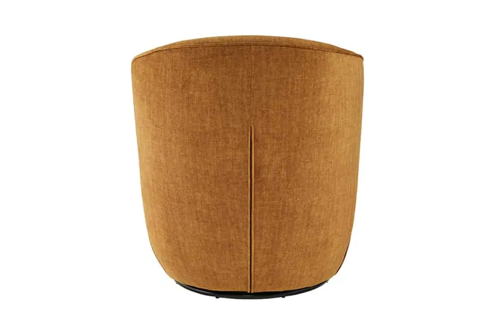 Drehbarer Design Sessel GATSBY senfgelb Samt 360°