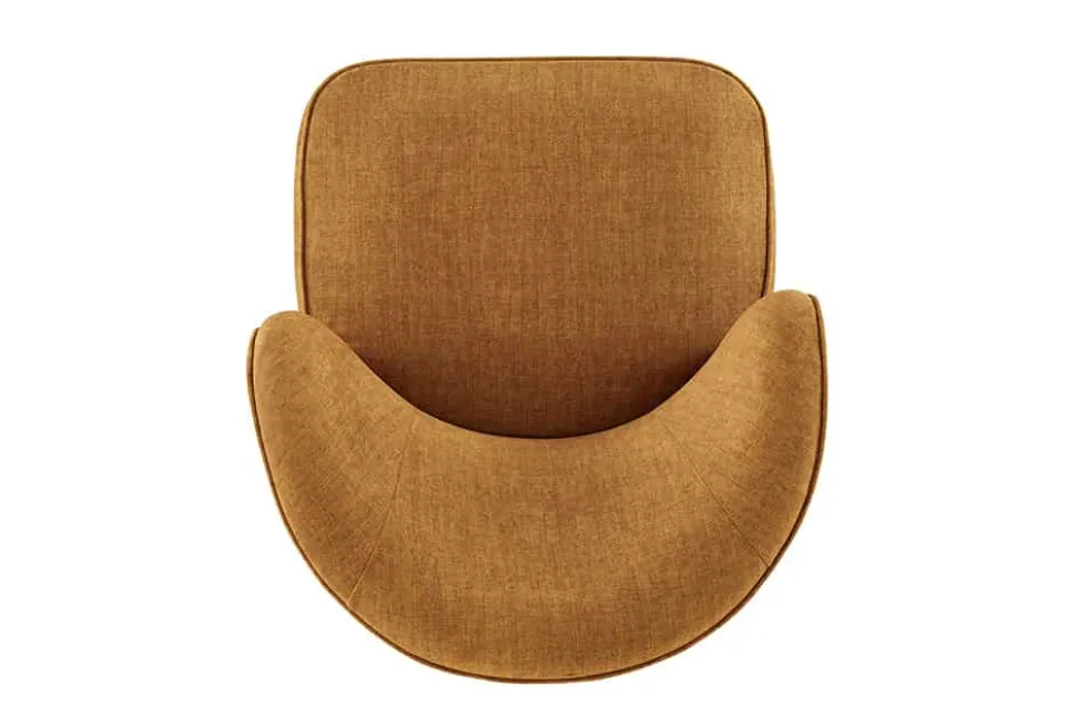Drehbarer Design Sessel GATSBY senfgelb Samt 360°