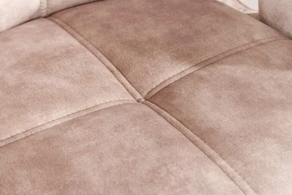 Drehbarer Design Stuhl CONCORD champagner greige Samt Taschenfederkern Metallgestell greige