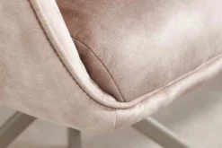 Drehbarer Design Stuhl CONCORD champagner greige Samt Taschenfederkern Metallgestell greige
