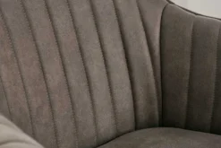 Drehbarer Design Stuhl LIVORNO vintage taupe Buchenholz Beine mit Armlehnen