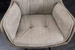 Drehbarer Design Stuhl MR. LOUNGER vintage taupe Microfaser mit Armlehne
