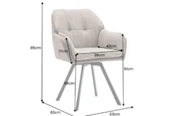 Drehbarer Design Stuhl MR. LOUNGER vintage taupe Microfaser mit Armlehne