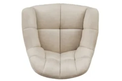 Drehbarer Design Stuhl PAPILLON beige Samt Eiche Massivholz mit Armlehnen