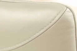 Drehbarer Design Stuhl SIGNATURE beige Echtleder 360° Taschenfederkern schwarz Metall