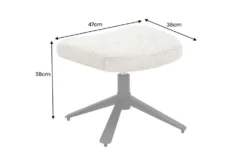Drehbarer Hocker CLOUD champagner beige Chenillestoff schwarz Metall Fußhocker