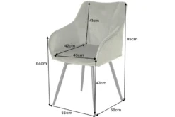 Drehbarer Retro Stuhl AVIGNON grün Chenille schwarze Metallbeine
