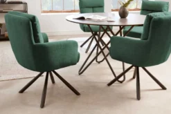 Drehbarer Retro Stuhl BIG GEORGE grün mit Armlehnen und Taschenfederkernpolsterung
