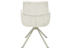 Drehbarer Retro Stuhl UNIQUE beige Chenille Cremona Metall champagner-beige