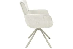 Drehbarer Retro Stuhl UNIQUE beige Chenille Cremona Metall champagner-beige
