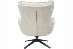 Drehbarer Sessel CLOUD champagner beige Chenille schwarz Metall