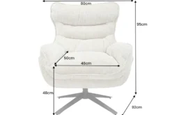 Drehbarer Sessel CLOUD champagner beige Chenille schwarz Metall