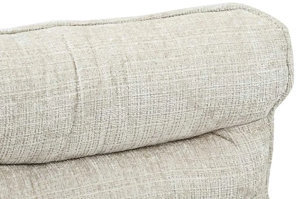 Drehbarer Sessel CLOUD champagner beige Chenille schwarz Metall