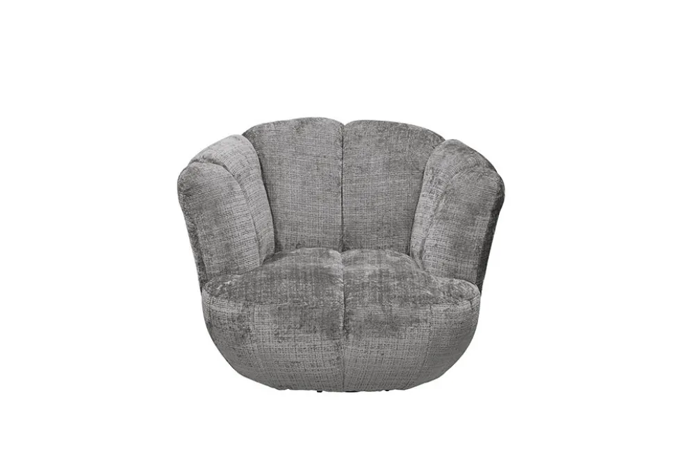 Drehbarer Sessel DIAMOND silbergrau Chenille Cremona 360°