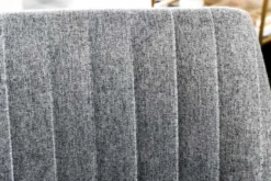 Drehbarer Sessel LOUNGER grau Strukturstoff Metallgestell schwarz