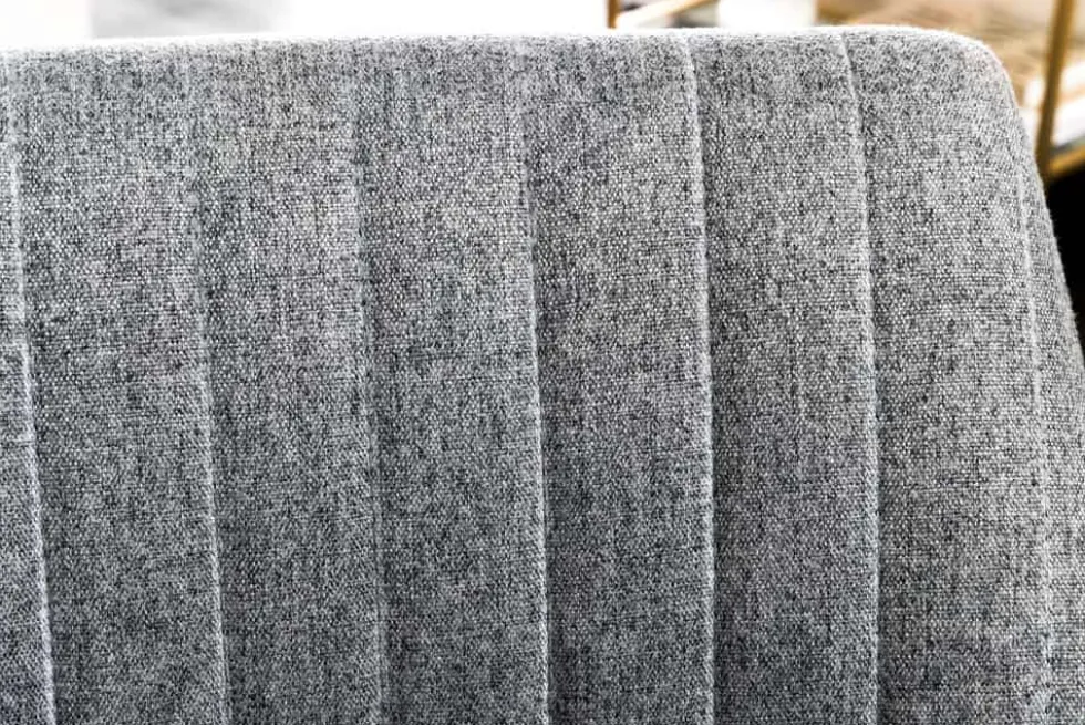 Drehbarer Sessel LOUNGER grau Strukturstoff Metallgestell schwarz