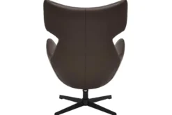 Drehbarer Sessel VOGUE brandy braun Kunstleder schwarze Metallbeine mit Armlehne