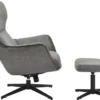Drehbarer Sessel VOGUE grau Samt schwarze Metallbeine mit Armlehne