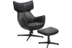 Drehbarer Sessel VOGUE schwarz Kunstleder Metallbeine mit Armlehne