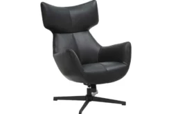 Drehbarer Sessel VOGUE schwarz Kunstleder Metallbeine mit Armlehne