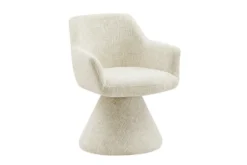 Drehbarer Stuhl AMBIENTO beige Chenille 180° mit Auto-Return Polsterstuhl