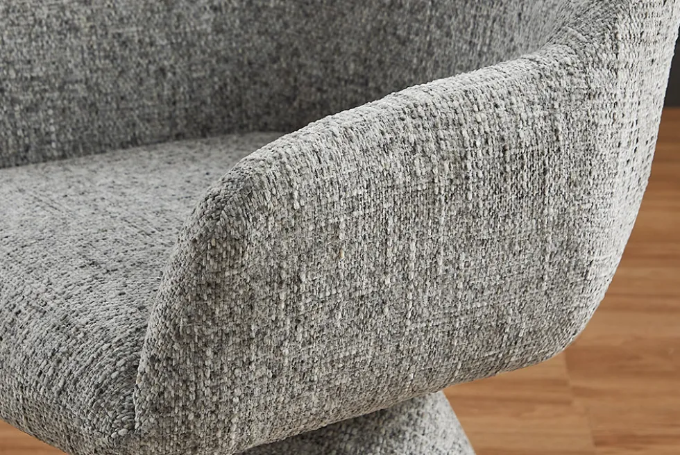 Drehbarer Stuhl AMBIENTO grau Chenille 180° mit Auto-Return Polsterstuhl