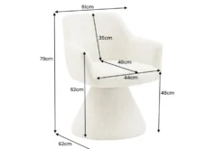 Drehbarer Stuhl AMBIENTO grau Chenille 180° mit Auto-Return Polsterstuhl