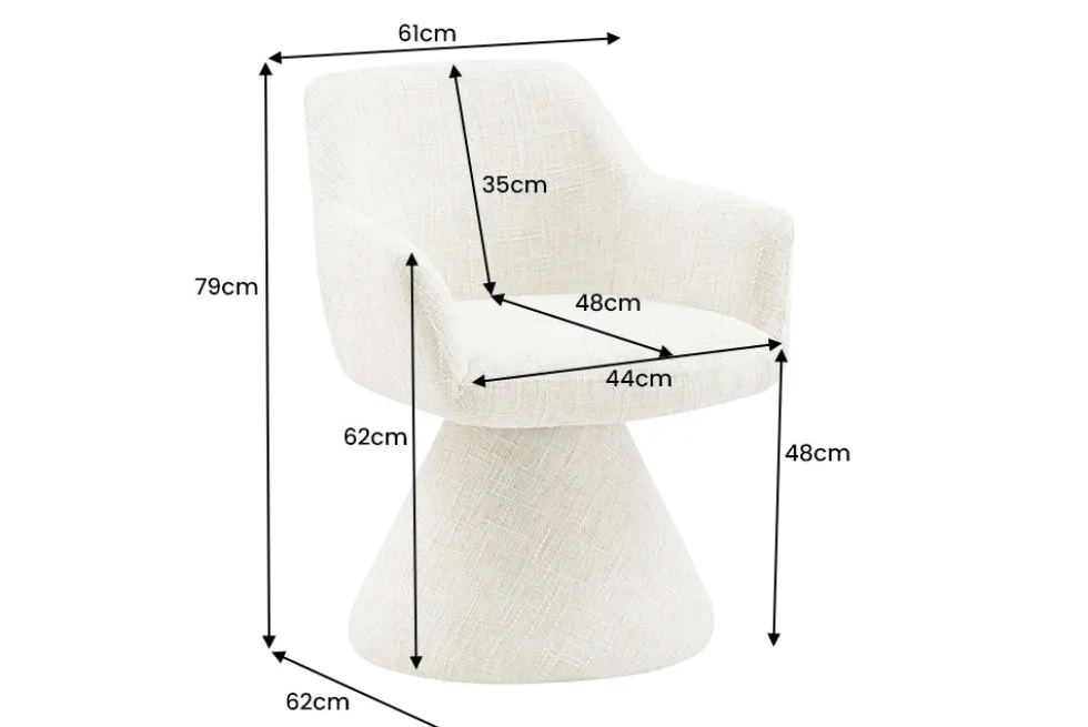 Drehbarer Stuhl AMBIENTO grau Chenille 180° mit Auto-Return Polsterstuhl