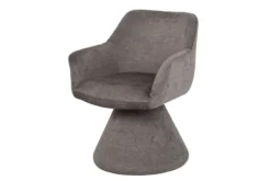 Drehbarer Stuhl AMBIENTO grau Vogue Velours Samt 180° mit Auto-Return Polsterstuhl