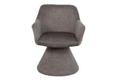 Drehbarer Stuhl AMBIENTO grau Vogue Velours Samt 180° mit Auto-Return Polsterstuhl