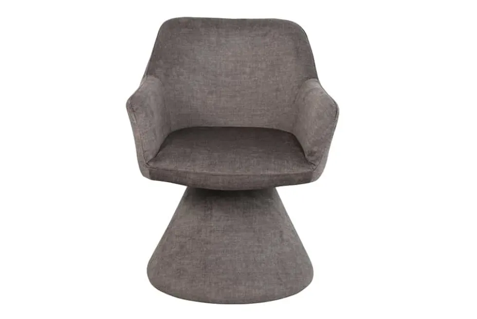 Drehbarer Stuhl AMBIENTO grau Vogue Velours Samt 180° mit Auto-Return Polsterstuhl