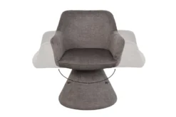 Drehbarer Stuhl AMBIENTO grau Vogue Velours Samt 180° mit Auto-Return Polsterstuhl