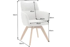 Drehbarer Stuhl ASGARD beige Strukturstoff mit Taschenfederkern und Armlehne