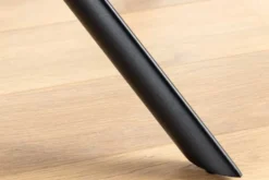 Drehbarer Stuhl LE GRAND taupe Echtleder Strukturstoff schwarzes Metallgestell