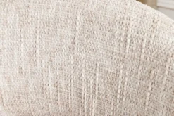 Drehbarer Stuhl ORGANIKO beige Chenillestoff Holzgestell Eiche mit Armlehne
