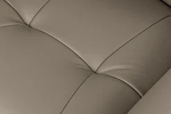 Drehbarer Stuhl SIGNATURE taupe Echtleder 360° mit Taschenfederkern schwarz Metall