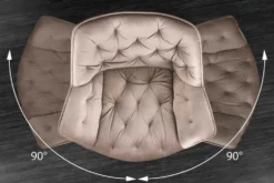 Drehbarer Stuhl THE DUTCH COMFORT greige Samt mit Armlehnen Modern Design
