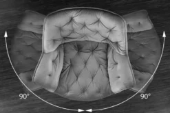 Drehbarer Stuhl THE DUTCH COMFORT grau Samt mit Armlehnen Modern Design