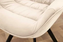 Drehbarer Stuhl THE DUTCH COMFORT champagner beige Samt schwarze Metallbeine