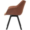 Drehbarer Stuhl THE DUTCH RETRO antik braun mit Armlehne schwarze Metallbeine