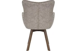 Drehbarer Stuhl THOR taupe Strukturstoff braun Wenge Eichenholz 360° mit Armlehne