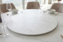 Drehbare Servierplatte SIGNATURE 60cm weiß Marmor Keramik rund
