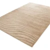3D strukturierter Kurzflor XXL Teppich WAVE 350x235cm beige Hoch-Tief-Effekt