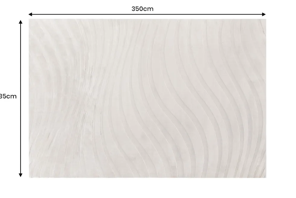 3D strukturierter Kurzflor XXL Teppich WAVE 350x235cm beige Hoch-Tief-Effekt