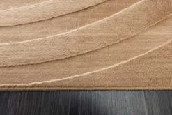 3D strukturierter Kurzflor XXL Teppich WAVE 350x235cm beige Hoch-Tief-Effekt