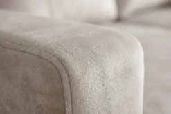 Ecksofa mit Schlaffunktion APARTMENT beidseitig aufbaubar champagner beige Samt inkl. Stauraum