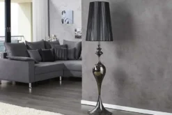 Edle Design Stehlampe LUCIE 160cm schwarz Barock Stil Stehleuchte