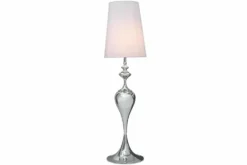 Edle Design Stehlampe LUCIE 160cm silber weiß Barock Stil Stehleuchte