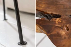 Einzigartiger Beistelltisch WILD 40cm Teakholz Baumscheibe Couchtisch