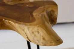 Einzigartiger Beistelltisch WILD 60cm Teakholz Baumscheibe Couchtisch